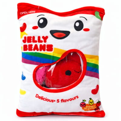 Snack Zakje met Mini Jellybean Pluche Knuffel 30 cm - Kawaii Kussen - Snack Plush Toy - TikTok knuffels voor kinderen jongens meisjes