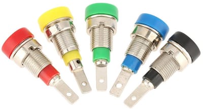 5 Stuks 2mm Banaanbus Set voor Paneelmontage - Kleurrijk Poolklem Aansluitpunt