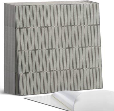 Coloray Plaktegels - Rechthoekige panelen in een raster Zelfklevende Tegels - 20 cm x 20 cm - Grijs Plaktegels - 20 stuks - Vierkant PVC Tegels - Plaktegels Badkamer - Plaktegels Vloer - Vinyltegels Vloer Zelfklevend - Wandtegel Zelfklevend