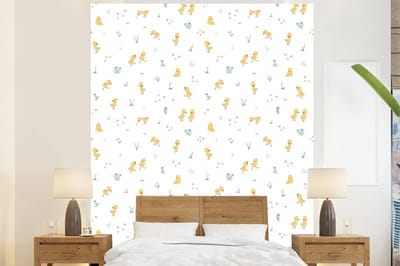 Behang - Fotobehang Eend - Baby - Dieren - Breedte 225 cm x hoogte 280 cm