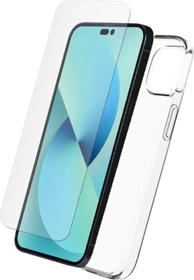 Myway, Startpakket zachte hoes van gehard glas Geschikt voor Apple iPhone 14 Pro Max, Transparant