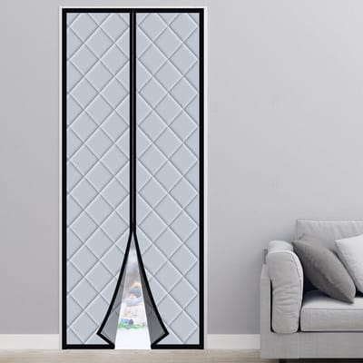 Warmtewerend gordijn, 110 x 220 cm, magnetisch, geïsoleerd, deurgordijn, winddicht, warmtebescherming, deurgordijn, warmte-isolatie, verduistering, geluidsdicht, voor balkondeuren