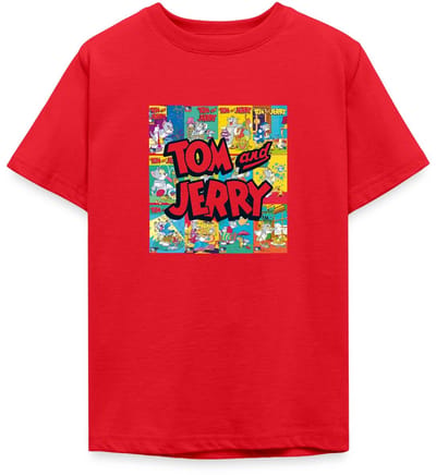 Tom And Jerry Logo Met Vintage Cover Collage T-Shirt Tiener