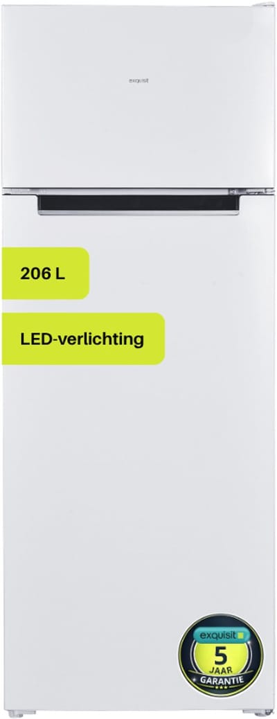 Exquisit KGC270-45-040EW - Koel-vriescombinatie - 4* Vriesgedeelte - 5 Jaar Garantie - 206 Liter - 40dB - Wit