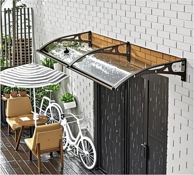 Outdoor Voordeur Luifel Veranda Luifel Gebogen Luifel Voordeur Stille Deurluifel Raamluifel Transparante Deurluifel Dakbedekking Canopies Mute Rain Shelter Cover Voor Balkon Eaves(120cm/47in*
