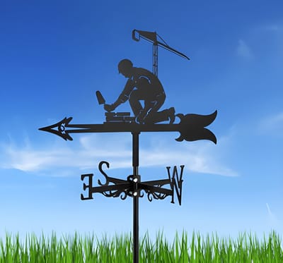 Metalen Windspinner met Dierenmotief - Smeedijzeren Tuin Decoratie voor Buiten - Ornament voor Daktuinen & Binnenplaatsen-Werkhond-Belle‘s product-Belle's product