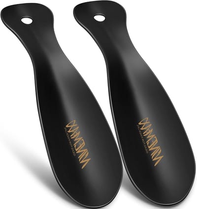 Kleine metalen schoenlepel van 19 cm - duurzame en handige reisschoenlepel, set van 2 voor eenvoudig aan- en uittrekken van schoenen