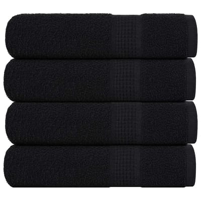 vidaXL - Douchehanddoeken - FROGN - 4 - st - 70x140 - cm - 360 - g/m² - zwart