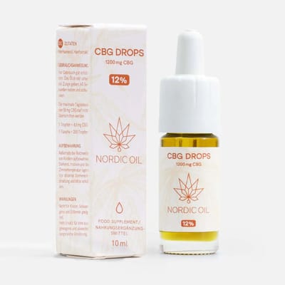 Nordic Oil© - CBG Olie 12% - 10ml - 1200mg CBG - 250 Druppels - Hennepzaadolie & Omega 3/6 - Vegan & Glutenvrij - Premium Kwaliteit