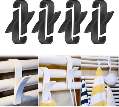 Consumerce® Set van 8 Radiator Handdoekhaakjes – Zwart – Handdoekhanger – Handdoekrek – Badkamer Handdoekhouder – Handdoekhaak – Handdoekstang – Handdoekclips – Handdoek Hanger Klem – Rek Handoekrek