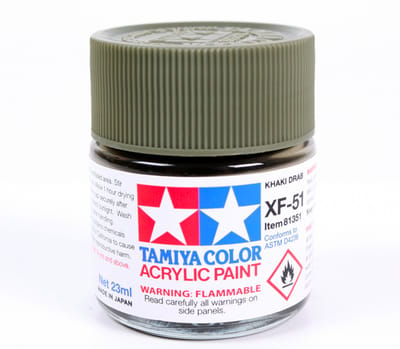 Tamiya Hobbyverf Acrylverf - XF-51 Khaki Drab - Grey Brown - Matt - Acryl - 23ml Verf potje - 23 ml