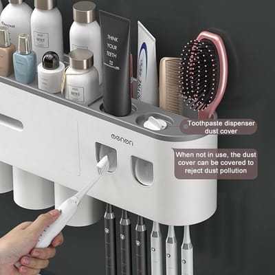 Tandenborstelhouder Badkamer – Elektrische Tandenborstel houder - LB-554 - Opbergbox - Tandenborstel - Automatische Tandpasta Knijper Dispenser