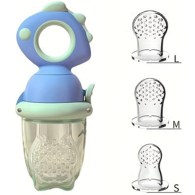 Dinosaurus Roteerbare Duw-Type Baby Fruitvoeder, Siliconen Vers Voedsel Voeder, Voedingsinstrument voor Kinderen
