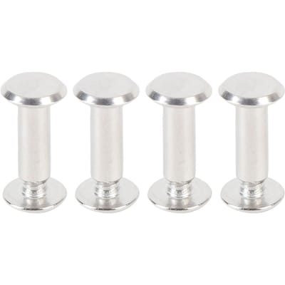 50 Ensembles Attache Rivet M4 5x14x9.5mm Acier Inoxydable Rivets et Vis à Tête Ronde Plate pour Cuir white