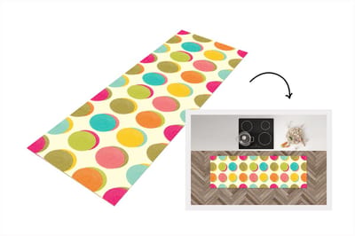 Keukenloper - Loper keuken - Retro - Bohemian - Patroon - Stippen - 150x50 cm - Keukenloper vinyl