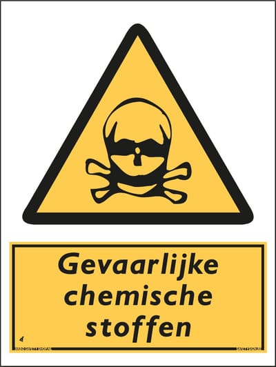 Gevaarlijke chemische stoffen bord - Waarschuwing - Aluminium - 30 x 40 cm