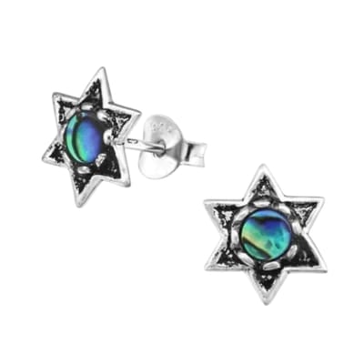 Aramat Jewels | Oorbellen | Zilveren Abalone Steroorbellen 10x9 mm | | | |9mm | Zilver | Volwassenen | Verkleurd niet