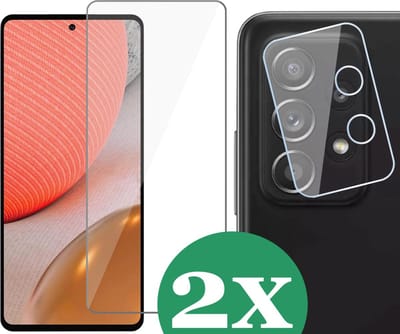 2x Screenprotector geschikt voor Samsung Galaxy A72 - 2x Camera Screen Protector Glas