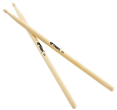 Lichte esdoorn drumsticks 5A met houten punt voor meer controle
