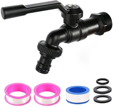 3/4 inch, kraan voor buiten met tuinslangadapter, messing kogelkraan, buitenwaterkraan, tuinkraan, vorstbestendige kraan voor huishouden, tuin, zwart