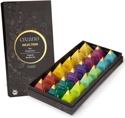 Biologische kruidenthee 18-delige piramide cadeauset "ORGANIC HERBAL TEA" - 18 biologische piramide theezakjes in 9 verschillende soorten - 45g *¹