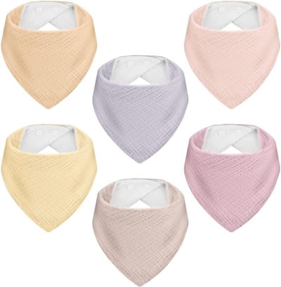 Driehoekige Baby Slabbetjes met 2 Verstelbare Drukknoopjes, Ideaal voor Pasgeborenen en Kinderen tot 36 Maanden, Comfortabel en Praktisch