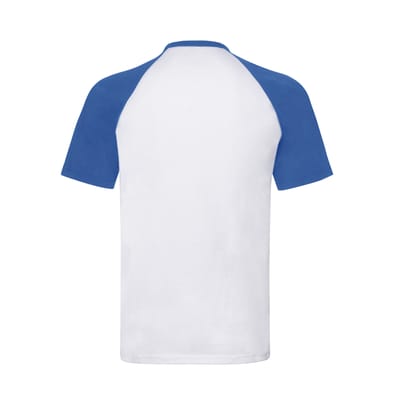 Fruit of the Loom Heren Valueweight Baseball T-shirt (Wit/royaal blauw)