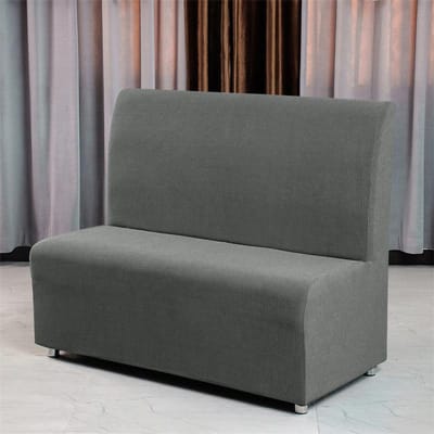1 stuk Polar Fleece Armloze Bankhoes Stretch Restaurant Bankhoes Effen Kleur Anti-vuil Bankhoes voor Bar el Cafés