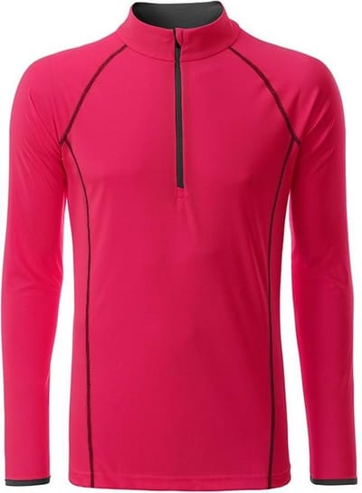 James and Nicholson Heren Sport Top met lange mouwen (Helder Roze/Titaan)