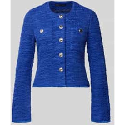 slim fit blazer in bouclé-look