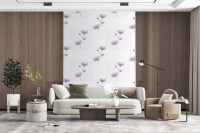Behang - Fotobehang Bloemen - Paars - Lente - Patronen - Breedte 165 cm x hoogte 220 cm
