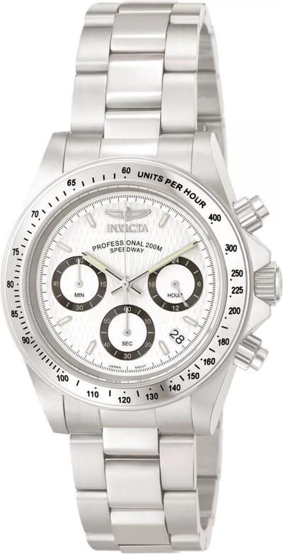 Invicta Speedway 9211 Heren Horloge - Waterdicht - Analoog - Quartz Uurwerk - Roestvrij Staal met witte Wijzerplaat - 39mm