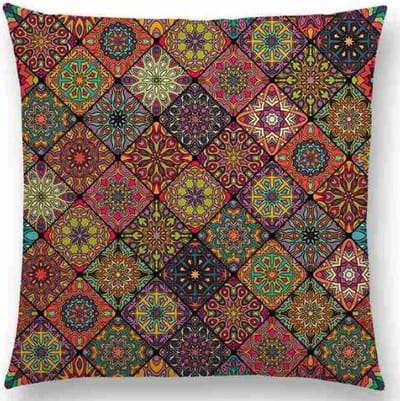 Mandala kussenhoes Pink Flowers – DUBBELZIJDIG BEDRUKT - Soft Touch – 45x45 cm