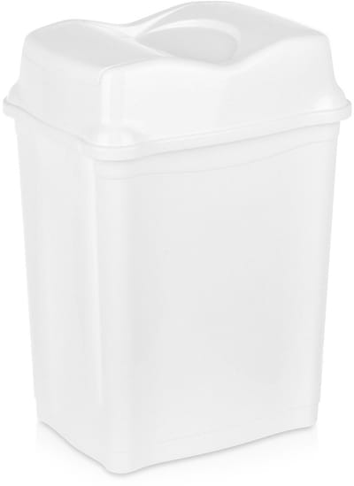 Orion - Plastic Vuilnisbak - 28L - Witte Kleur - Scharnierend Deksel