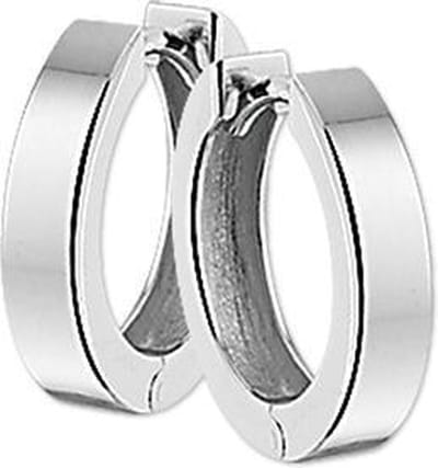 The Jewelry Collection Klapoorringen Vlak - Zilver