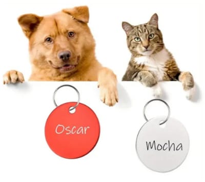 Ronde hondenpenning Aluminium | Hondenpenning | Kattenpenning | Penning voor pups | Huisdierpenning 25 mm | Gekleurde huisdierpenning inclusief graveren | Petshop Seven