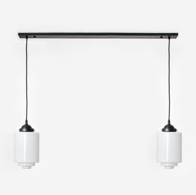 2 x Getrapte Cilinder Medium lampen aan plafondbalk Moonlight - Art Deco Trade