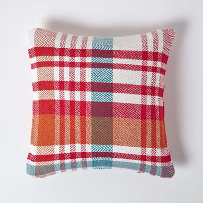 Homescapes Rode Falun Tartan Kussenhoes 45 x 45 cm