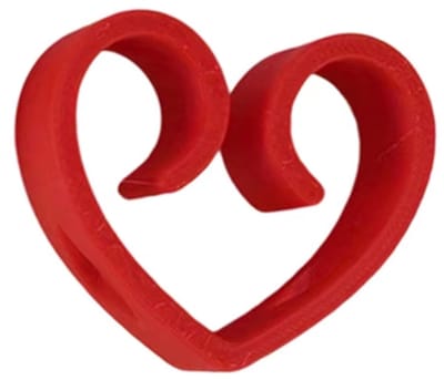Hartvormige Herbruikbare Eetstokjes Trainer – Antislip Connector voor Kinderen en Volwassenen, Eetstokjes Hulp, Leer Eetstokjes Gebruiken, Kinderbestek - Rood