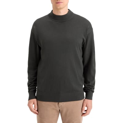 Scotch & Soda Essential Dropped Shoulder Mock Neck Sweater Vinyl Size: S | Sweaters Outlet | Heren | Zwart