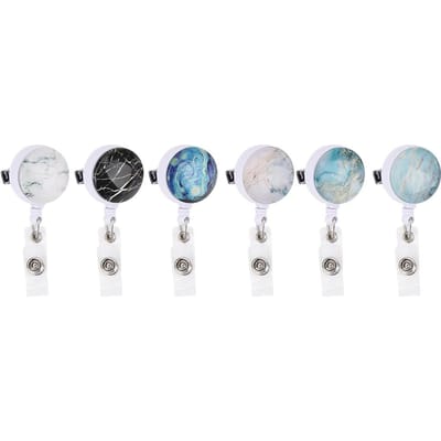 6 Stuks Intrekbare Badgehouder Naamkaart Badge Reel Clip voor Kantoorwerker Arts Verpleegkundige Benodigdheden