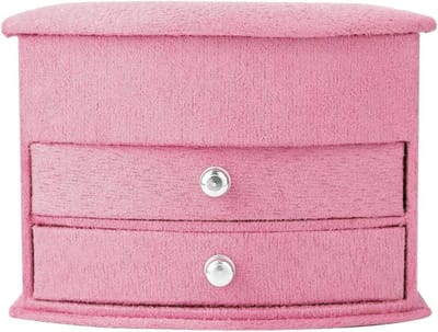 JGS Premium - Jewelry Box met 3 lagen - Draagbare Sieradendoos in 4 Kleuren - Handige Opbergdoos voor Sieraden, Ringen, Oorbellen, Kettingen en Lipstick (roze)