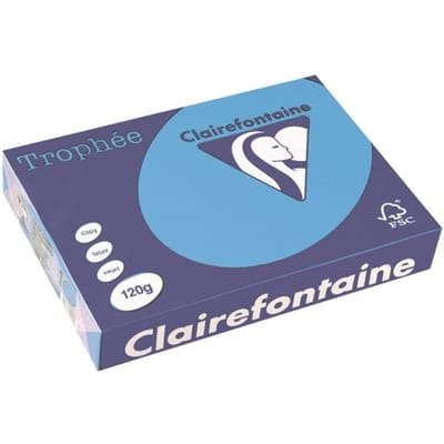 Clairefontaine Trophée Intens, gekleurd papier, A4, 120 g, 250 vel, koningsblauw