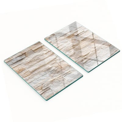 Glazen serveerplanken voor in de keuken met afbeelding van een bakstenen muur, 2x40x52 cm