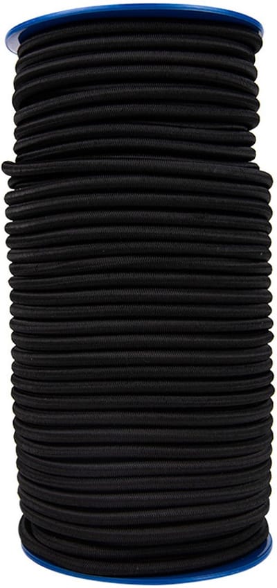Elastisch koord 12mm zwart op rol - 50 meter