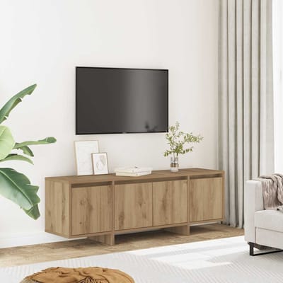 vidaXL - Tv-meubel - 120x30x40,5 - cm - bewerkt - hout - artisanaal - eikenkleurig