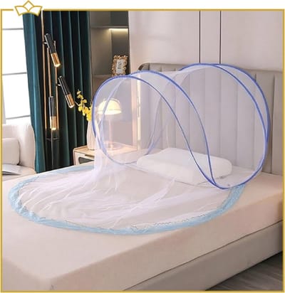 ATTREZZO® Klamboe - Blauw - L 90 x B 75x H 75 cm - Muggennet - Muskietennet - Anti muggen