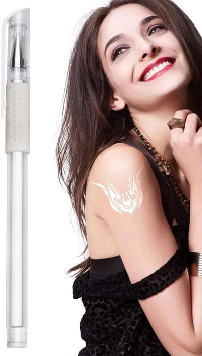 Huid Marker Pennen - Kunstenaars Markering Pen - Tijdelijke Ontwerpen Maken - Wateroplosbare Inkt - 1 Stuk - Wit