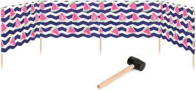 Garronda 5m Strand Windscherm Met Stokken - Windscherm Strand – Windscherm – Rubberen hamer – Watermeloen-2 – GD-EX-Wb-5m