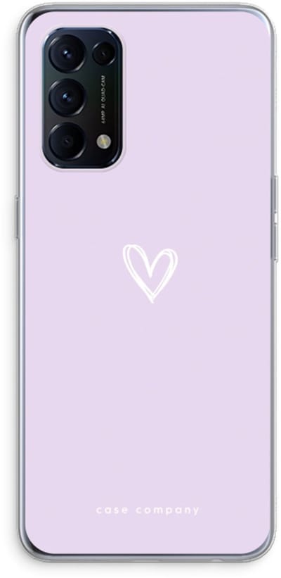 Case Company® - Hoesje geschikt voor Oppo Find X3 Lite hoesje - Klein hartje paars - Soft Cover Telefoonhoesje - Bescherming aan alle Kanten en Schermrand